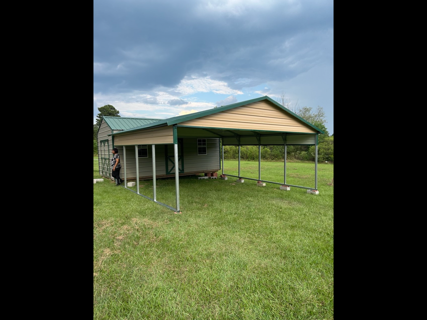 20’x20’x7’ Carport - Horizontal A Frame Roof