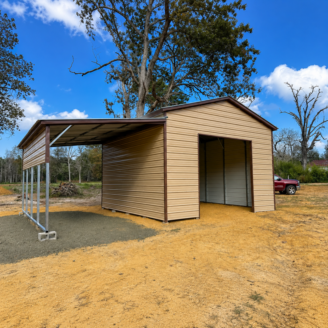 20’x25’x12’ Garage with Lean To
