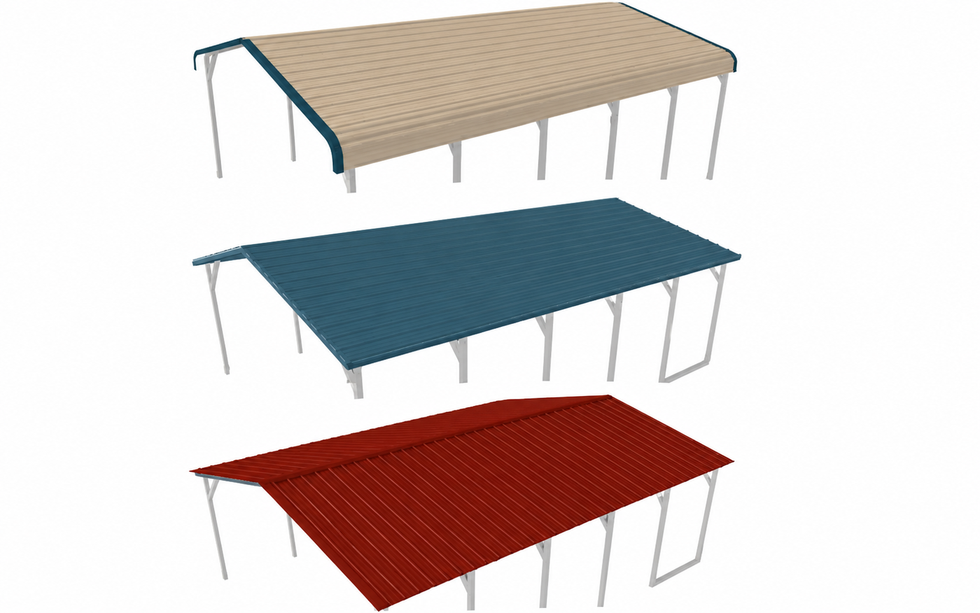 Regular Roof vs. Horizontal A-Frame vs. Vertical Roof: Which Metal Carport Roof Is Best?