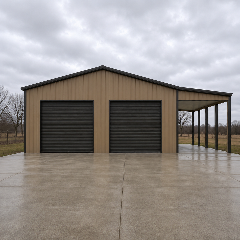30’x50’x12’ Garage With Lean To