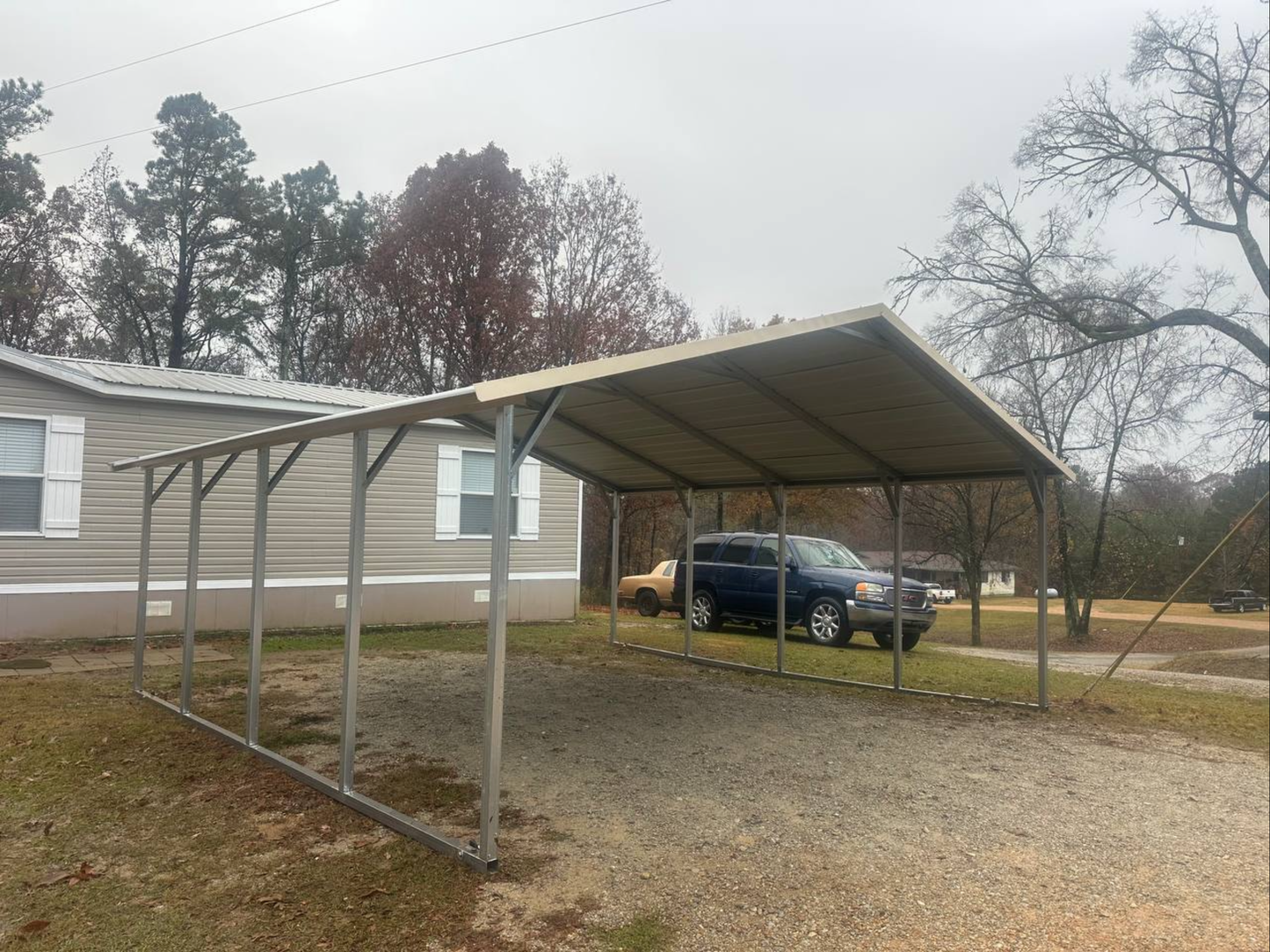 24’x20’x7’ Carport - Horizontal A Frame Roof