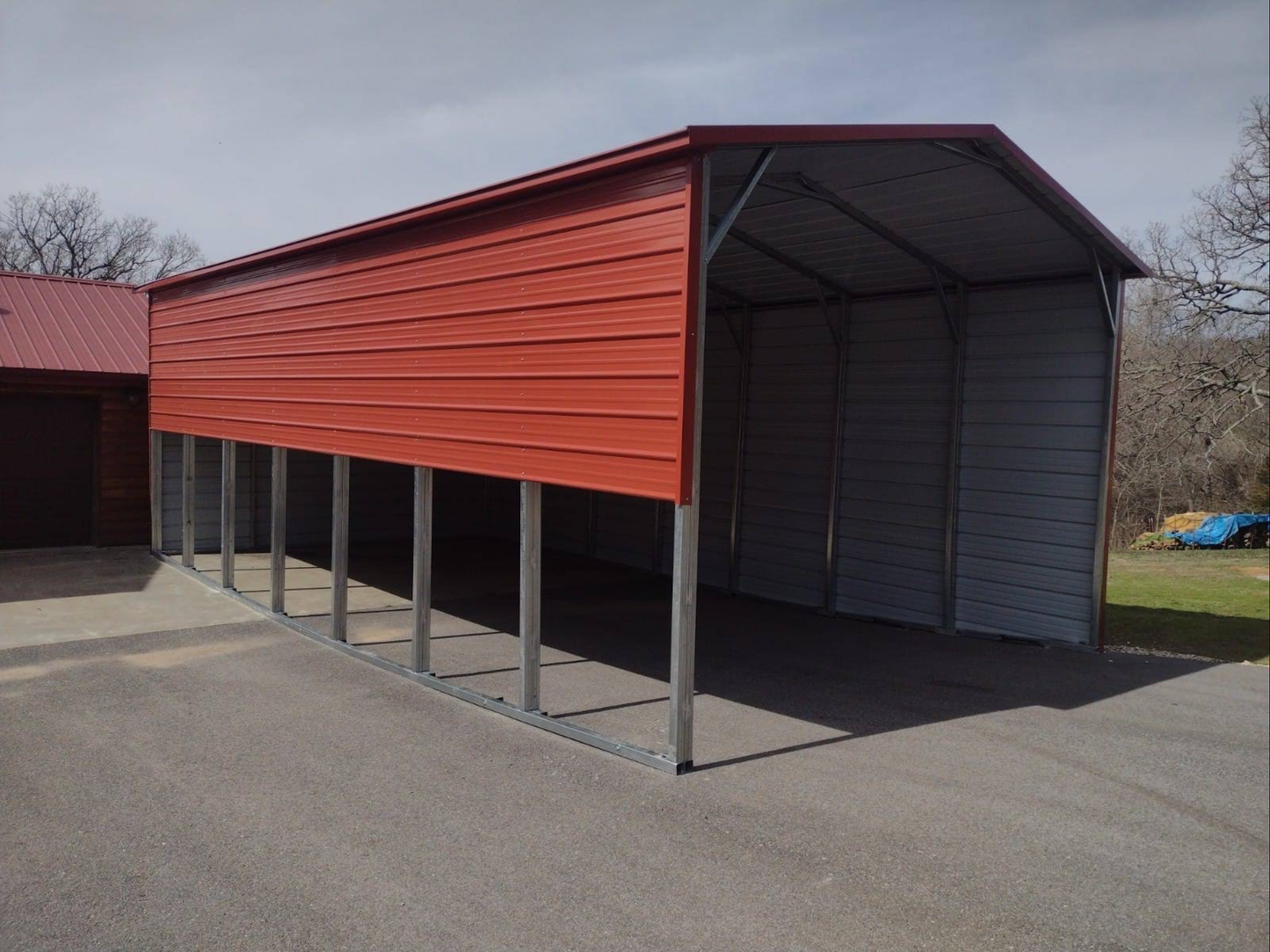 18’x35’x10’ Carport - Horizontal A Frame Roof
