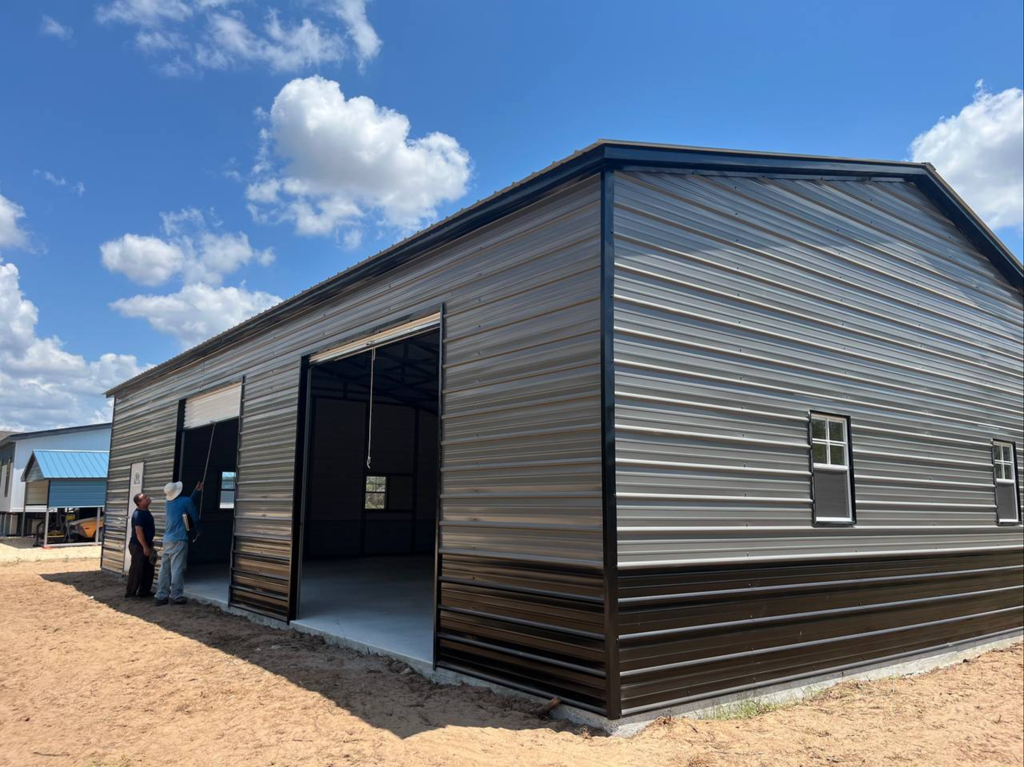 30’x45’x12’ Garage - Vertical A Frame Roof