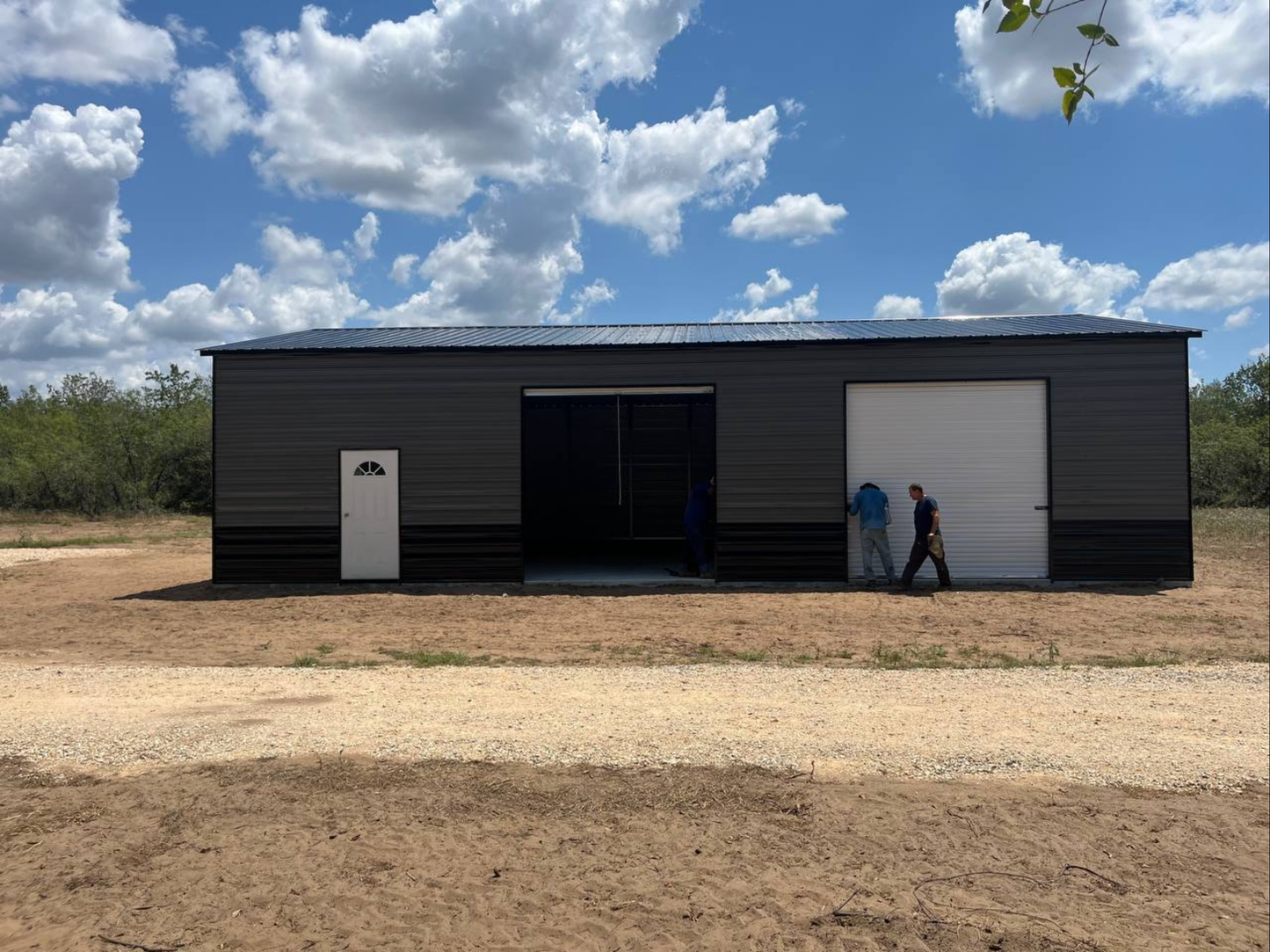 30’x45’x12’ Garage - Vertical A Frame Roof