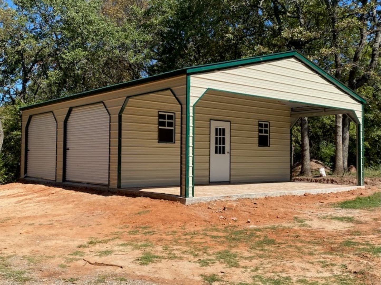 24’x30’x8’ Combo Unit - Vertical A Frame Roof