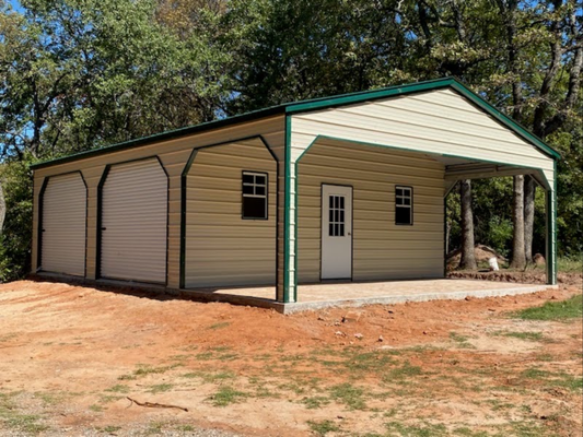 24’x30’x8’ Combo Unit - Vertical A Frame Roof