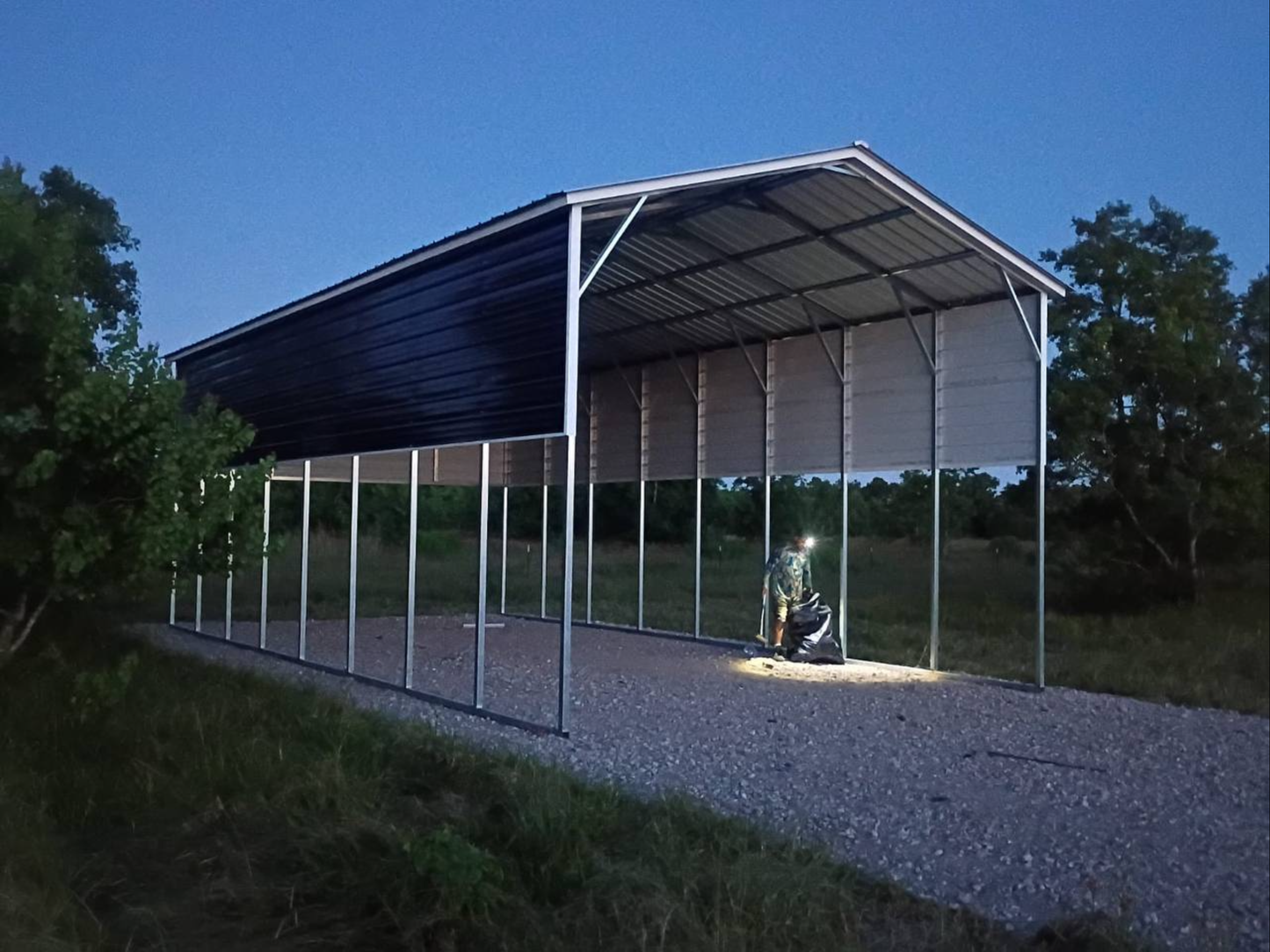 22’x40’x12’ RV Cover - Vertical A Frame Roof
