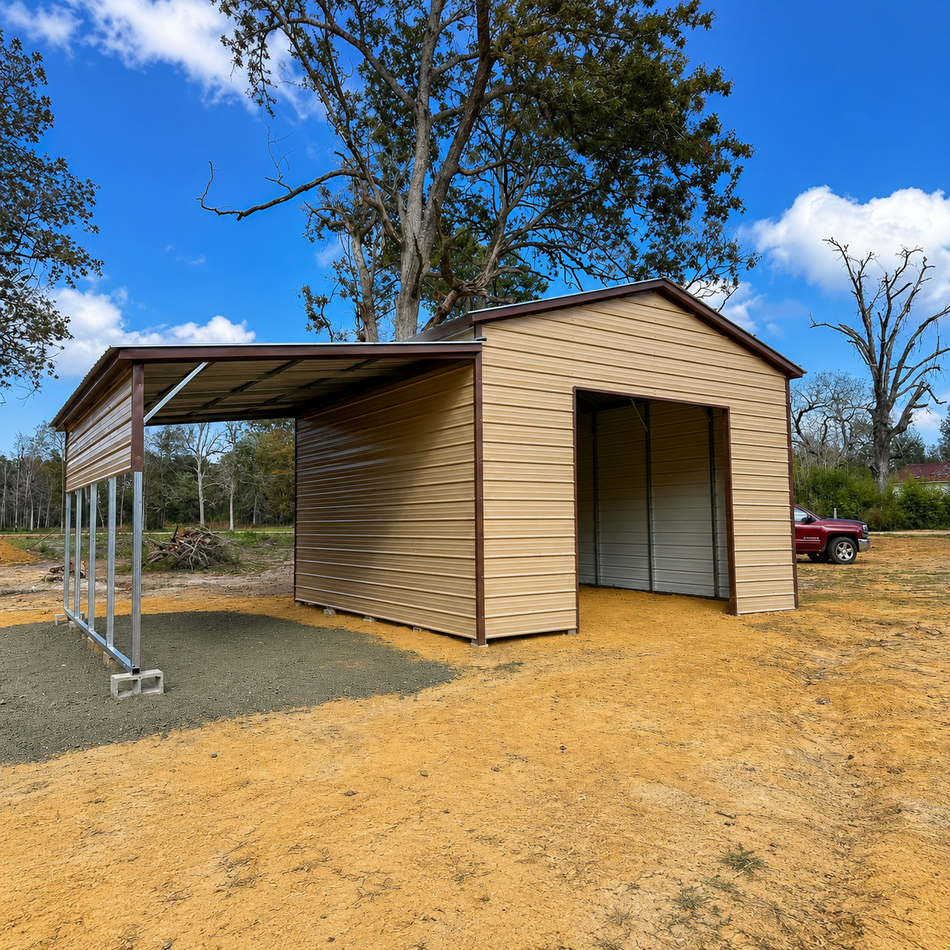 20’x25’x12’ Garage with Lean To