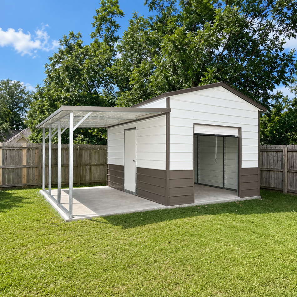 12’x20’x9’ Garage With Lean To