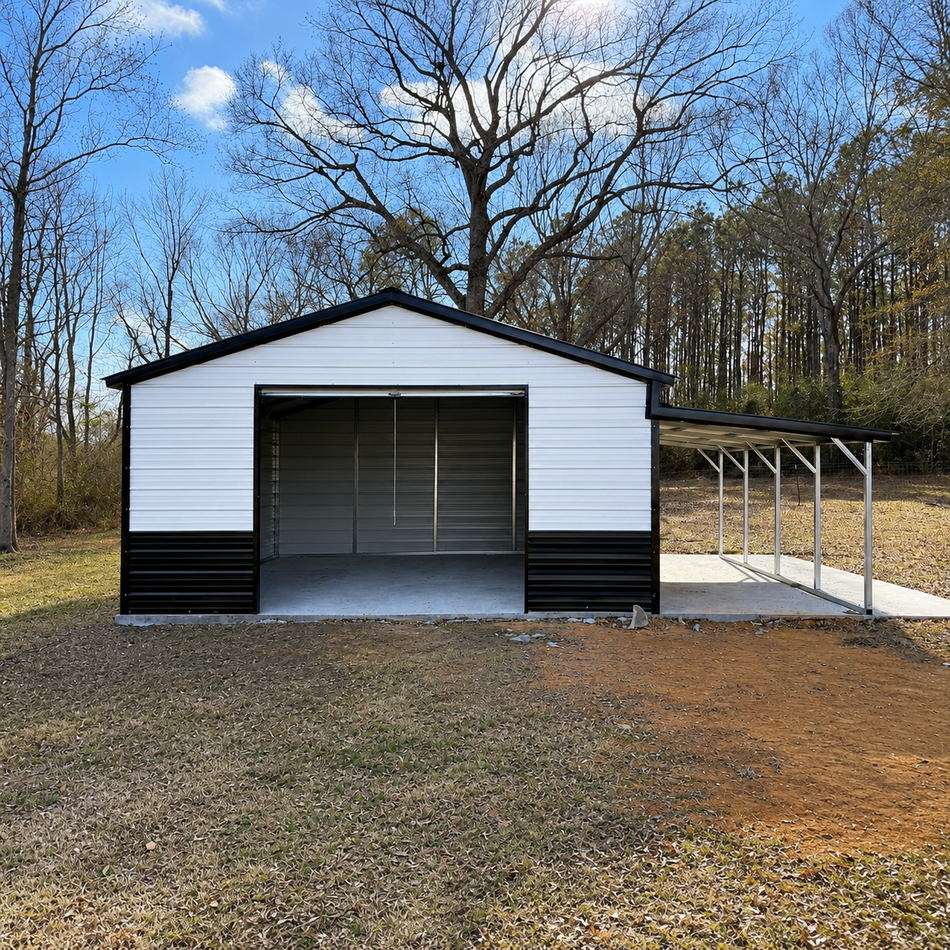 20’x20’x9’ Garage With Lean To