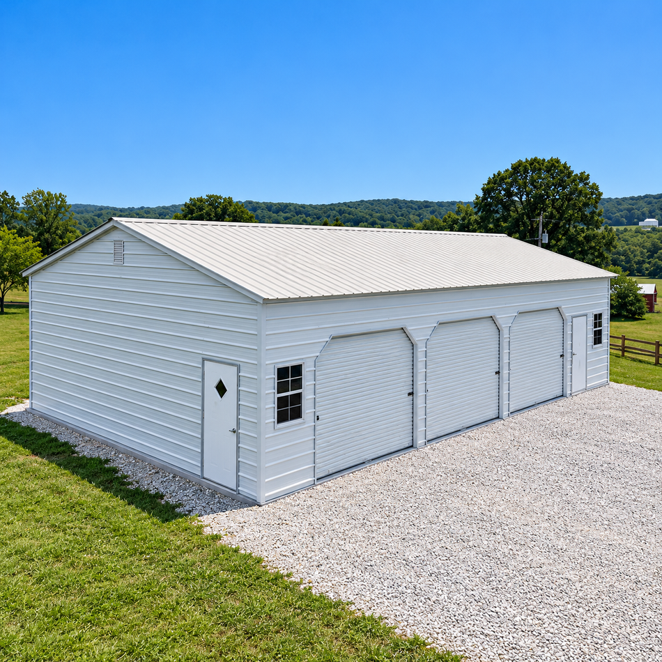24x40x10 Side Entry Garage - Vertical Roof