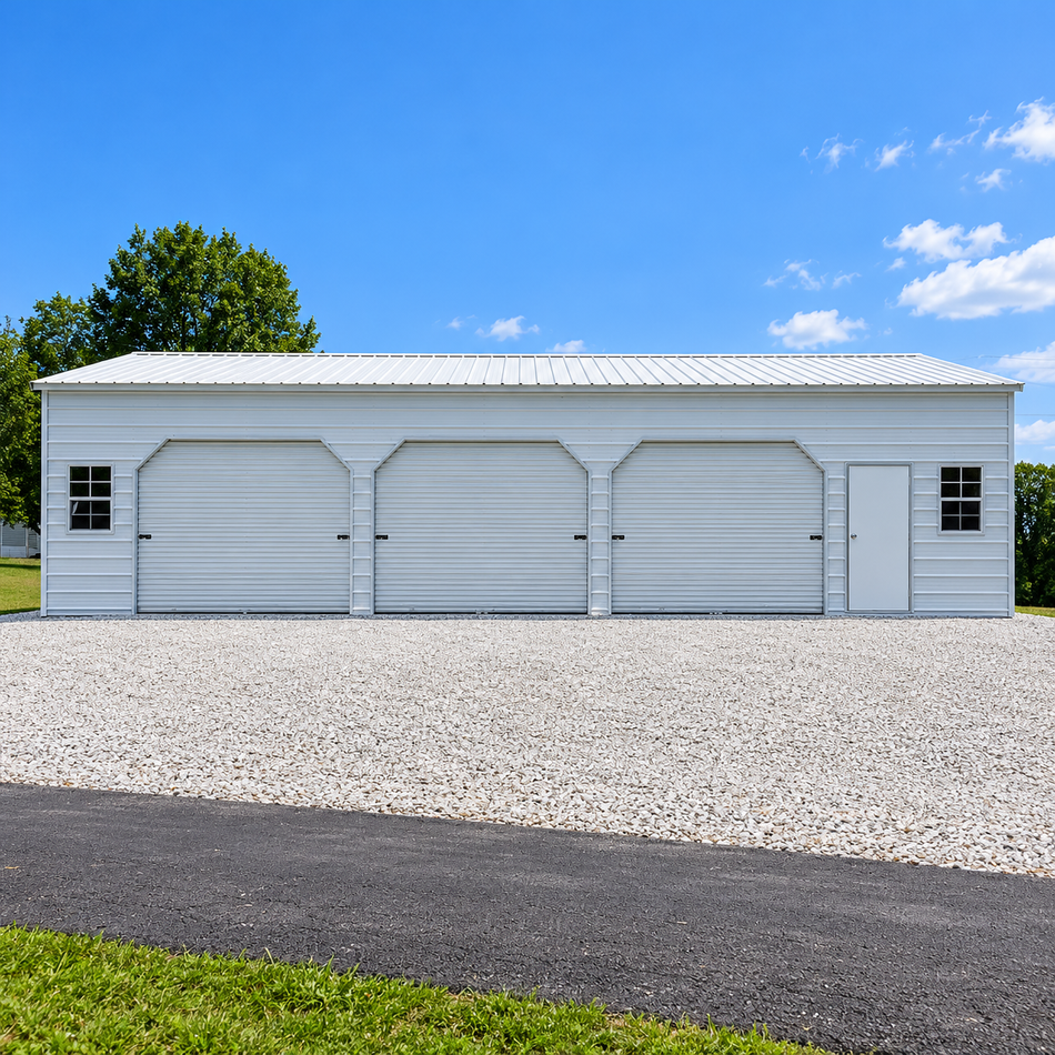 24x40x10 Side Entry Garage - Vertical Roof