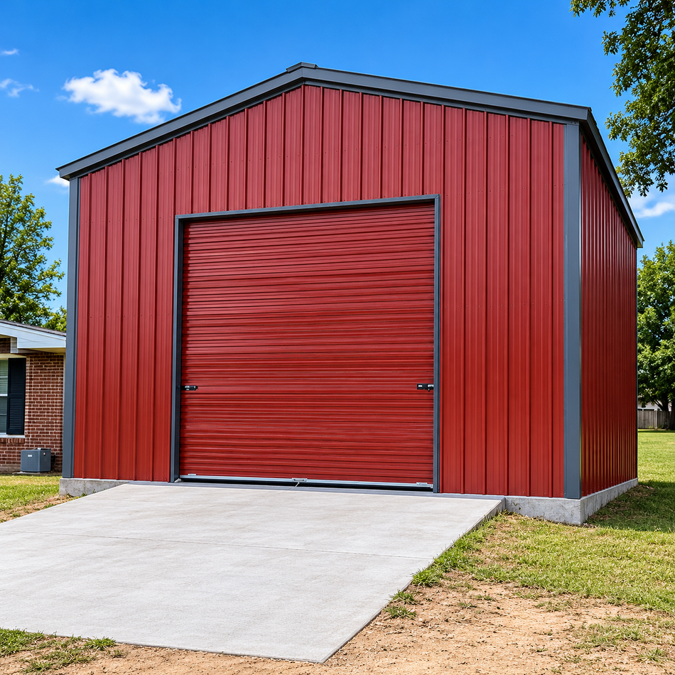 20x30x12 Vertical Siding Garage - Vertical Roof