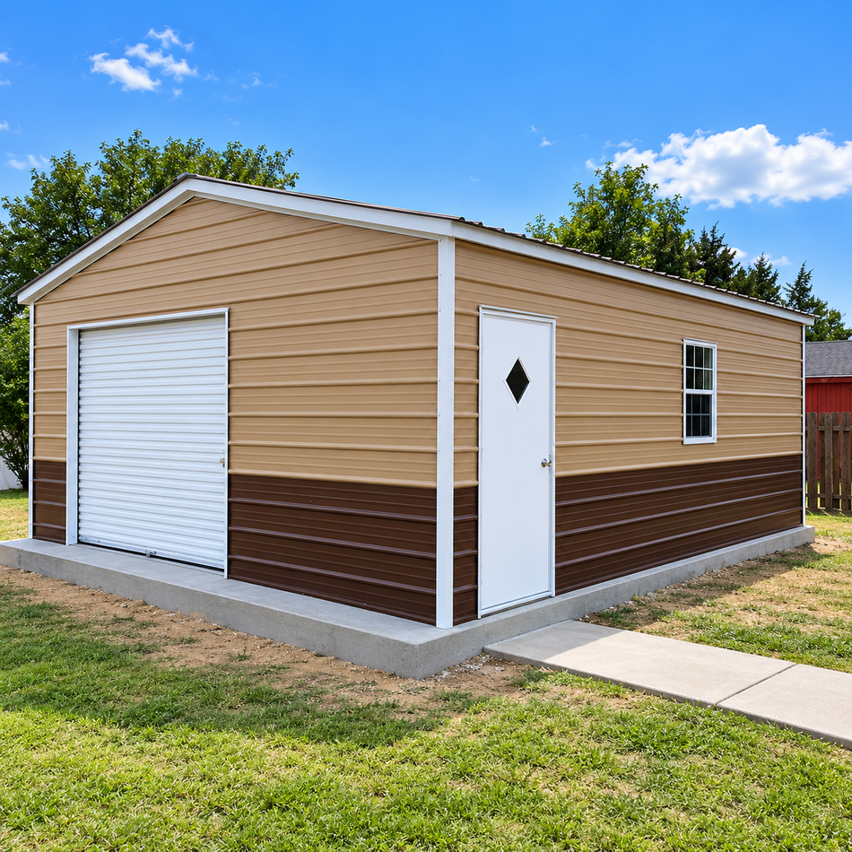 22x25x8 Garage - Vertical Roof