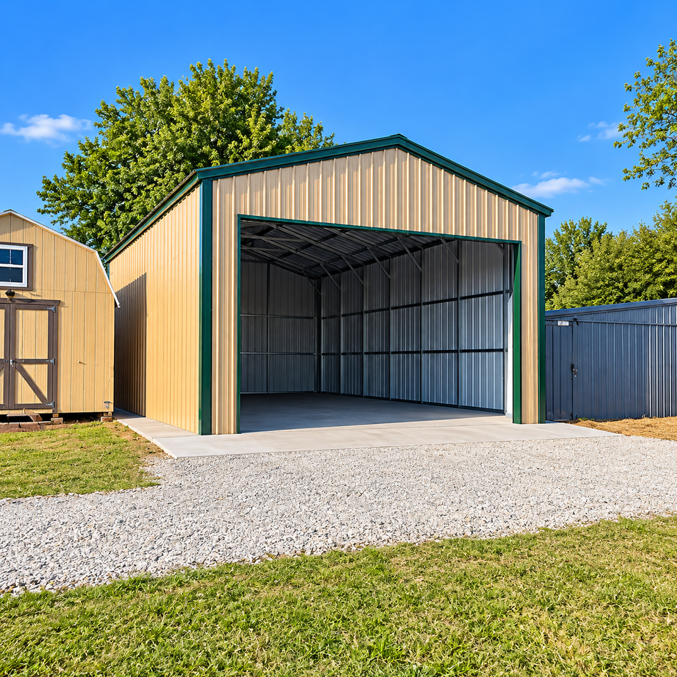 24x35x12 Vertical Siding Garage - Vertical Roof