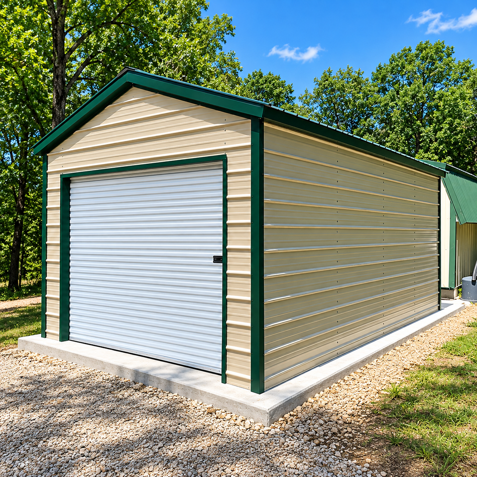 12x20x8 Garage - Vertical Roof