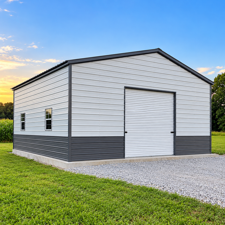 30x40x12 Garage - Vertical Roof