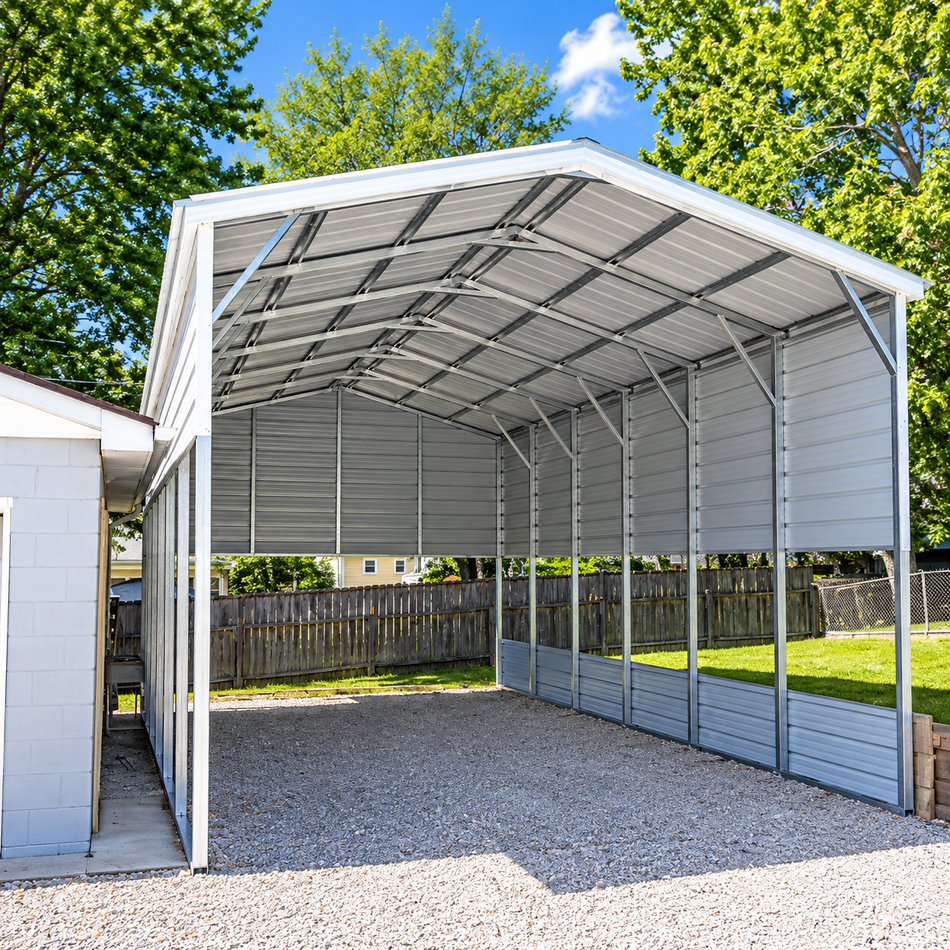 20x30x12 Metal Carport - Vertical Roof