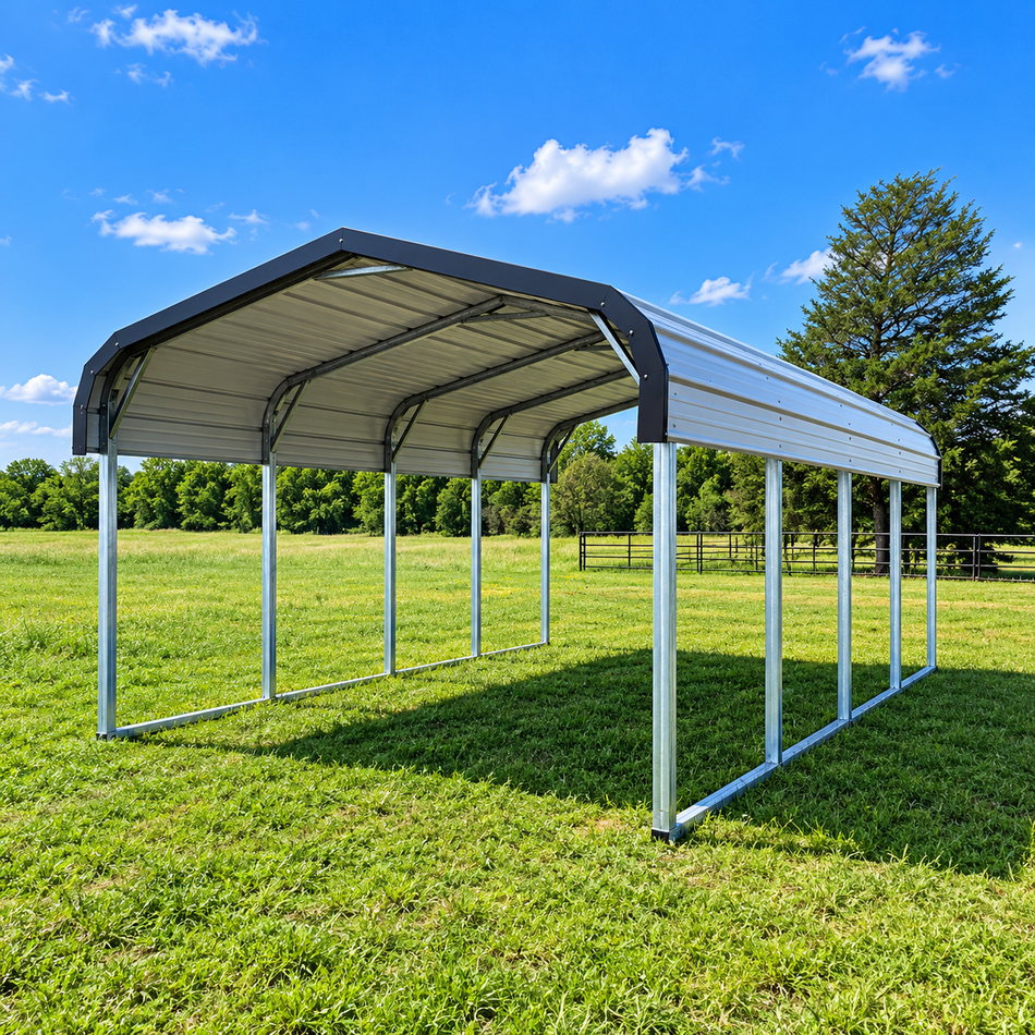12x20x6 Metal Carport - Regular Roof