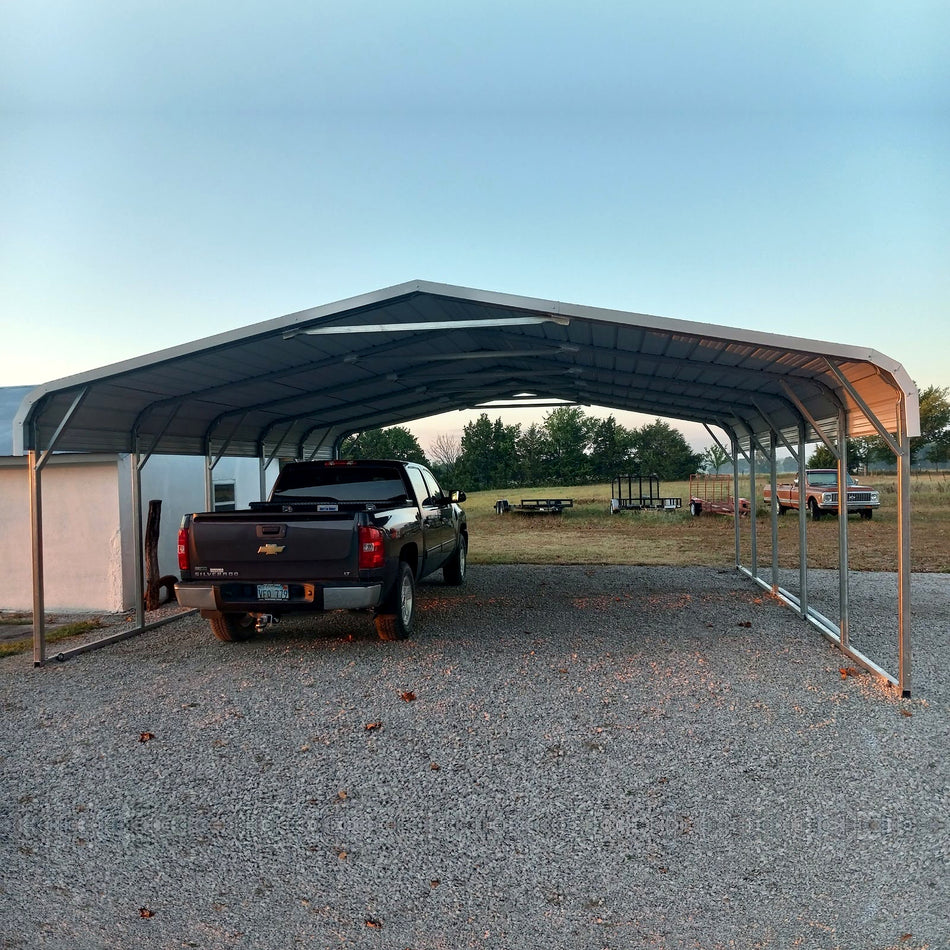 24x25x8 Metal Carport - Regular Roof